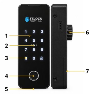 Spreest Zamek elektroniczny do drzwi szklanych na kod szyfr odcisk palca TTLOCK 6