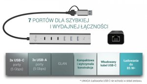 HUB USB I-TEC USB-C/USB-A Metal Hub 6 port 3xUSBc/3xUSBa (CAHUBMETAL6LANPD) 5