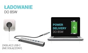 HUB USB I-TEC USB-C/USB-A Metal Hub 6 port 3xUSBc/3xUSBa (CAHUBMETAL6LANPD) 6