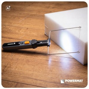 Powermat Nóż termiczny akumulator 550C LED 4 końcówki do styropianu zestaw uchwyt 4