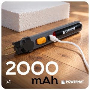 Powermat Nóż termiczny akumulator 550C LED 4 końcówki do styropianu zestaw uchwyt 5