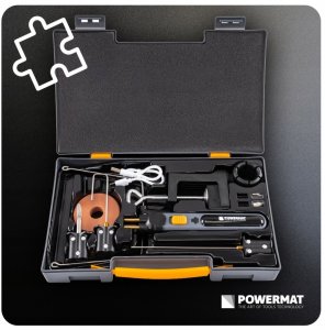 Powermat Nóż termiczny akumulator 550C LED 4 końcówki do styropianu zestaw uchwyt 6
