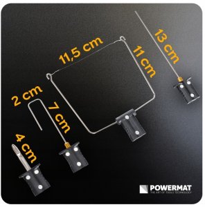 Powermat Nóż termiczny akumulator 550C LED 4 końcówki do styropianu zestaw uchwyt 8