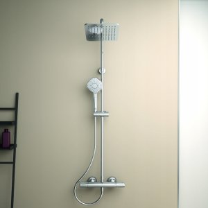 Zestaw prysznicowy Ideal Standard Stationary shower system Ceratherm T100, with Evo Diamond 200x200 mm head and hand shower, chrome (A7240AA) 3