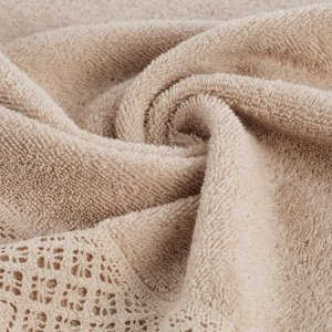 Eurofirany Ręcznik kąpielowy 70x140 cm beżowy bawełniany 500 g/m VIVA 3