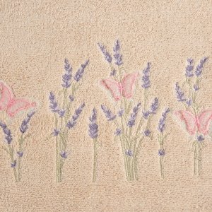 Eurofirany Beżowy ręcznik łazienkowy 50x90 cm bawełniany z haftem VIKI 2
