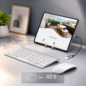 Adapter USB 4kom.pl Kabel adapter przejściówka z USB A USB-A do USB C USB-C OTG TOPK 20cm 3