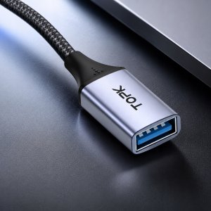 Adapter USB 4kom.pl Kabel adapter przejściówka z USB A USB-A do USB C USB-C OTG TOPK 20cm 6