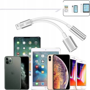 Adapter AV spacecase Adapter przejściówka kabel z Lightning do mini Jack 3,5mm AUX Audio 10cm 3