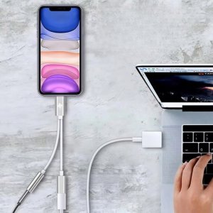 Adapter AV spacecase Adapter przejściówka kabel z Lightning do mini Jack 3,5mm AUX Audio 10cm 5