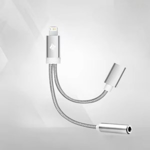 Adapter AV spacecase Adapter przejściówka kabel z Lightning do mini Jack 3,5mm AUX Audio 10cm 7