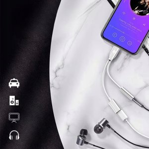 Adapter AV spacecase Adapter przejściówka kabel z Lightning do mini Jack 3,5mm AUX Audio 10cm 8