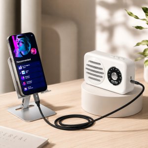 Adapter AV spacecase Adapter przejściówka kabel Lightning mini Jack 3,5mm AUX Audio 1m 100cm 5