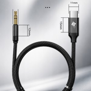 Adapter AV PROOVE Adapter przejściówka kabel USB C USB-C mini Jack 3,5mm AUX Audio 1m 100cm 2
