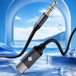 Adapter AV PROOVE Adapter przejściówka kabel USB C USB-C mini Jack 3,5mm AUX Audio 1m 100cm 9