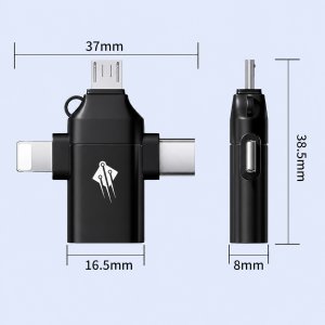 Adapter USB Zenwire Adapter przejściówka 3w1 z USB A 3.0 do USB C USB-C Lightning microUSB 2