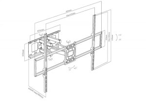 Art Uchwyt do TV LED LCD 50-100 cali 70KG regulacja VESA 900x600 (RAMT AR-101) 17