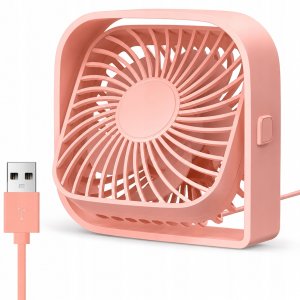 Wentylator Topk Wiatrak USB Cichy mini wentylator biurkowy chłodzenie TOPK K50 różowy 3