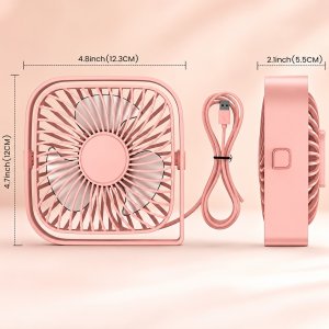 Wentylator Topk Wiatrak USB Cichy mini wentylator biurkowy chłodzenie TOPK K50 różowy 5
