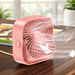 Wentylator Topk Wiatrak USB Cichy mini wentylator biurkowy chłodzenie TOPK K50 różowy 9