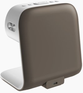 Lampka biurkowa ELECTRONICA 4U Lampka nocna LED stołowa na biurko ładowarka indukcyjna Qi 15W zegar budzik 5
