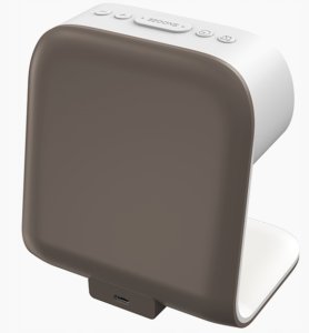 Lampka biurkowa ELECTRONICA 4U Lampka nocna LED stołowa na biurko ładowarka indukcyjna Qi 15W zegar budzik 6