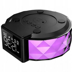 Lampa stołowa ELECTRONICA 4U Zegar budzik Lampka nocna LED stołowa ładowarka indukcyjna Qi 15W RGB 4