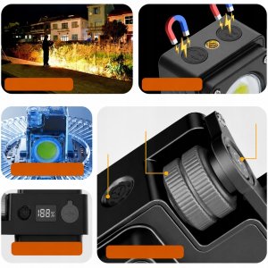 Bailong Latarka Kempingowa LiitoKala LED 3500lm USB-C IPX4 Magnes Statyw z aku 5