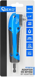 Geko Adapter kątowy do bitów 1/4" 150mm 25Nm (6/36) (5903418307783) 5