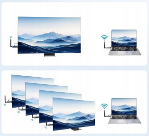 System przekazu sygnału AV EDUP Bezprzewodowy nadajnik odbiornik transmiter HDMI EDUP WD9910 1080P HD 150m 9