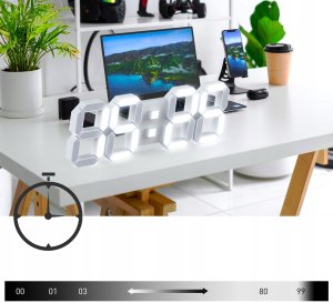 EDUP Zegar elektroniczny z pilotem LED RGB budzik termometr timer 3