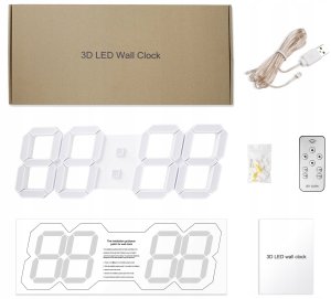 EDUP Zegar elektroniczny z pilotem LED RGB budzik termometr timer 10