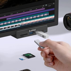 Orico Aktywny hub USB-C 10Gbps, PowerDelivery 60 W, przykręcany, 2x USB-A, czytnik SD, USB-C, czarny (MH5PCM-10-BK-BP) 4