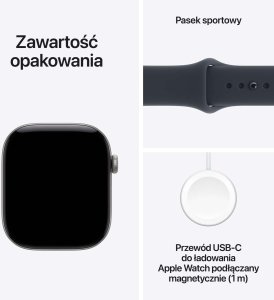 Smartwatch Apple Watch 12 GPS 46mm Space Grey Alu Sport Band M/L Granatowy  (MJEJ4ZR/A) 7