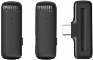 Mikrofon 4kom.pl OUTLET Bezprzewodowy mikrofon krawatowy do telefonu Lavalier J13 z USB C 2