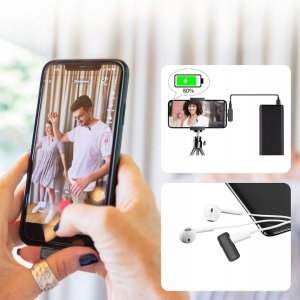 Mikrofon 4kom.pl OUTLET Bezprzewodowy mikrofon krawatowy do telefonu Lavalier J13 z USB C 8