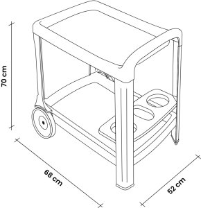 DKD Home Decor Food cart Borneo 52x68x70cm gray (16924) 2