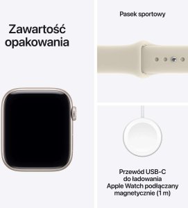 Smartwatch Apple Watch SE 3 GPS + Cellular 44mm Starlight Alu Sport S/M Piaskowy  (MJLL4MP/A) 7