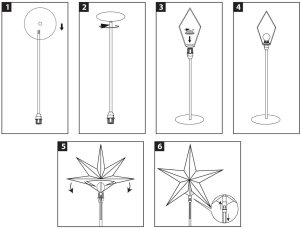 Lampa stołowa Koopman Lampka stojąca gwiazda dekoracyjna 65cm E 14 srebrna 3