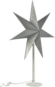 Lampa stołowa Koopman Lampka stojąca gwiazda dekoracyjna 65cm E 14 srebrna 8