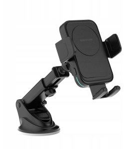 spacecase Uchywt Na Telefon Do Samochodu AutoLock z ładowarką indukcyjną QI 15W czarny 15