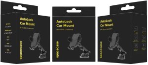 spacecase Uchywt Na Telefon Do Samochodu AutoLock z ładowarką indukcyjną QI 15W czarny 16