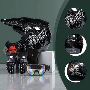 PRO-BIKER Zestaw dziedzięcy kask crossowy Enduro + gogle + rękawice + maska BRADERS (18914346251) 2