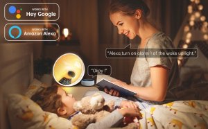 Lampa stołowa TECKIN OUTLET! Lampka nocna dzienna RGB A90s wybudzanie Bluetooth Radio Alexa 14