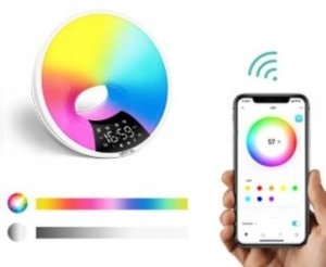 Lampa stołowa TECKIN OUTLET! Lampka nocna dzienna RGB A90s wybudzanie Bluetooth Radio Alexa 7
