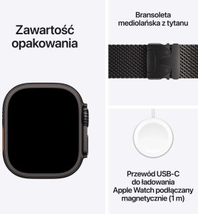 Smartwatch Apple Watch Ultra 4 GPS + Cellular 49mm Black Titanium / Milanese Loop L Czarny  (MJAX4ET/A) 7