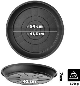 Kadax Podstawka do doniczek Terra antracyt POD54-S 2