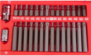 Standart Zestaw 54el. Cr-V bitów końcówki Imbus Spline TORX standard + z otworem (5902553717716) 2