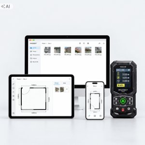 Dalmierz laserowy Mileseey Z zielonym laserem miernik odległości 200m kamera dotykowy AMOLED 11