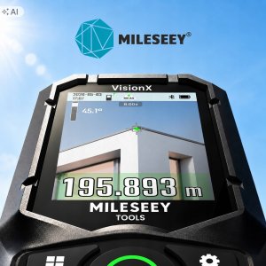Dalmierz laserowy Mileseey Z zielonym laserem miernik odległości 200m kamera dotykowy AMOLED 3